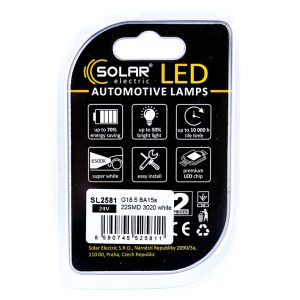 LED автолампа Solar 24V G18.5 BA15s 22SMD white, 2шт