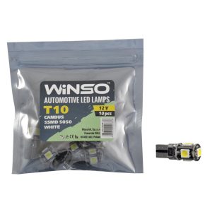 LED автолампа Winso 12V SMD T10 W2.1×9.5d Canbus, 10шт