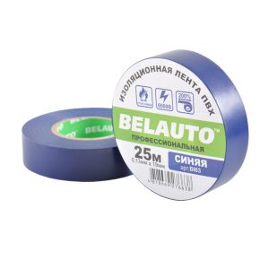 Стрічка ізоляційна ПВХ Belauto 25м, 0.13×19мм, синя, проф., вогнетривка