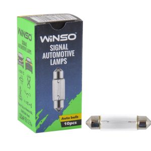 Лампа розжарювання Winso 24V C10W 10W SV8.5 T11*41, 10шт
