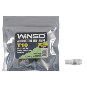 LED автолампа Winso 12V SMD T10 W2.1×9.5d 1LED, 10шт