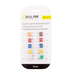 Набір запобіжників Solar AF311 ‘міні’, цинковий сплав, 10шт