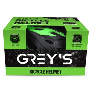 Велосипедний шолом Grey’s М чорно-зелений матовий