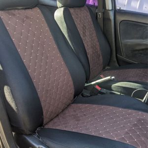 Чохли на сидіння, універсальні авточохли для Hyundai Accent 4, тканина + алькантара, повний комплект