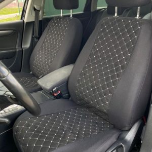 Чохли на сидіння, універсальні авточохли для Kia Soul 2 (FL), тканина + алькантара, повний комплект